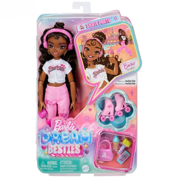 Jfx97 Brooklyn-barbie Dream Besties Paten Partisi Brooklyn Bebek Ve Aksesuarları
