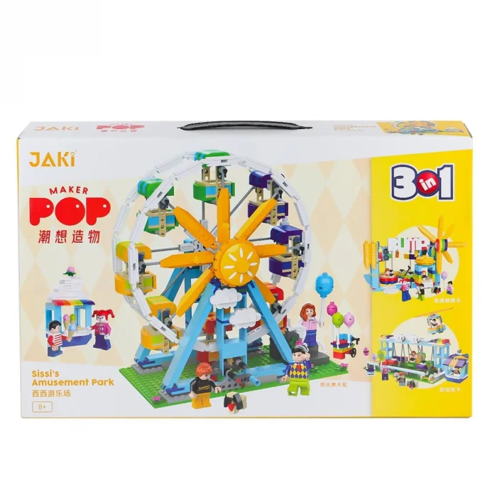 Jk2180 Jaki Block Sissinin Eğlence Parkı 3in1 - 1107 Parça Yapım Seti