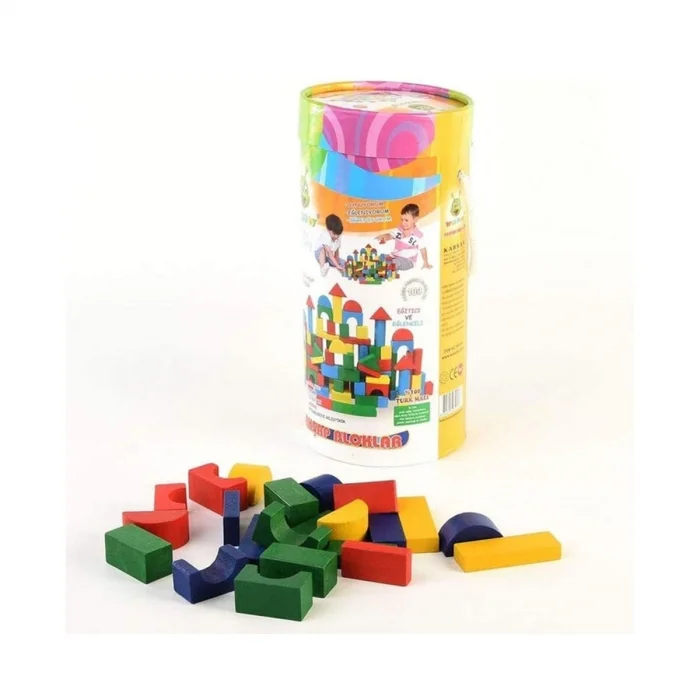 Kr016 Woodoy 100 Parça Küçük Kovalı Bloklar 12