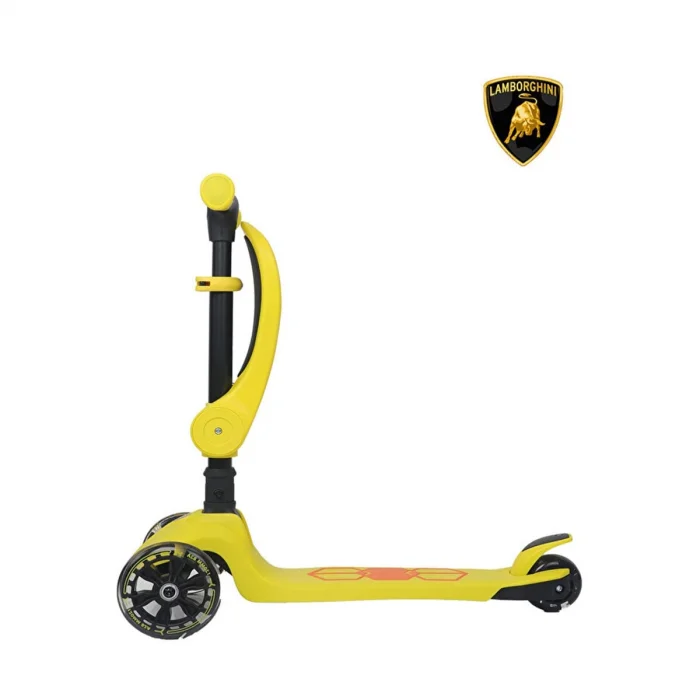 L5-2ın1-y Lamborghını Lisanslı Katlanır Oturaklı Işıklı Scooter Sarı