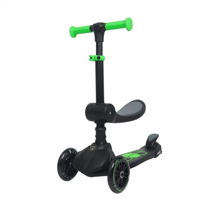 L52ın1-bk Lamborghini Lisanslı Katlanır Oturaklı Işıklı Scooter Siyah