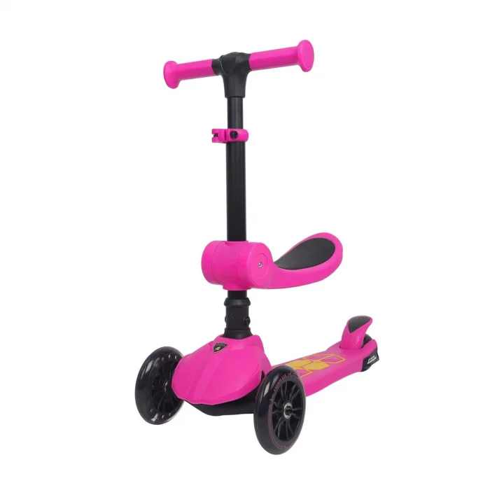 L52ın1-p Lamborghini Lisanslı Katlanır Oturaklı Işıklı Scooter Pembe