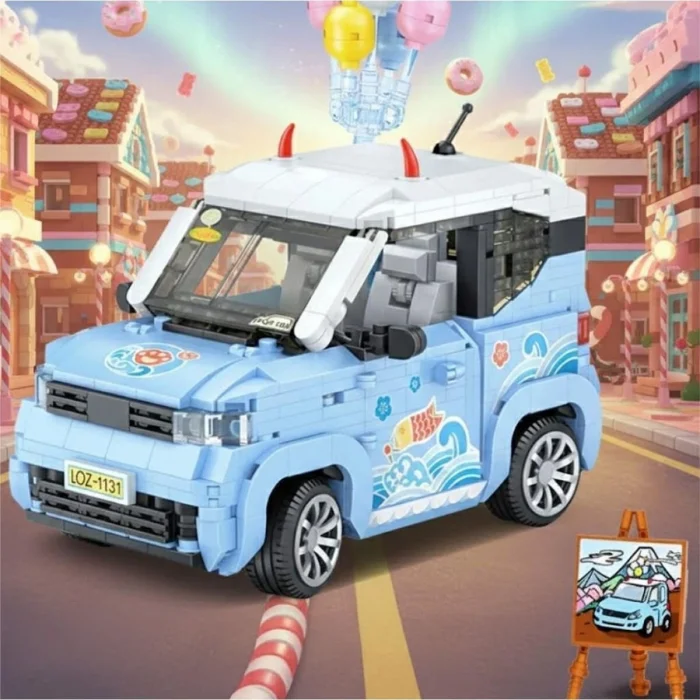 Lz-1131 Loz Balon Arabası Mavi 875 Parça Block Oyuncak