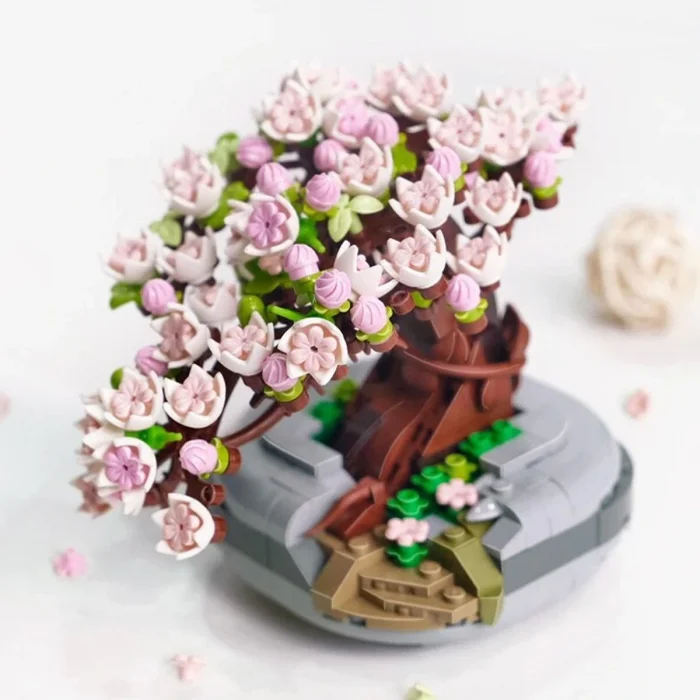 Lz1661 Loz Eternal Flowers Serisi - Pembe Sakura Kiraz Ağacı 426 Parça Yapım Seti