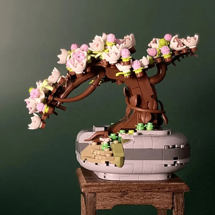 Lz1661 Loz Eternal Flowers Serisi - Pembe Sakura Kiraz Ağacı 426 Parça Yapım Seti
