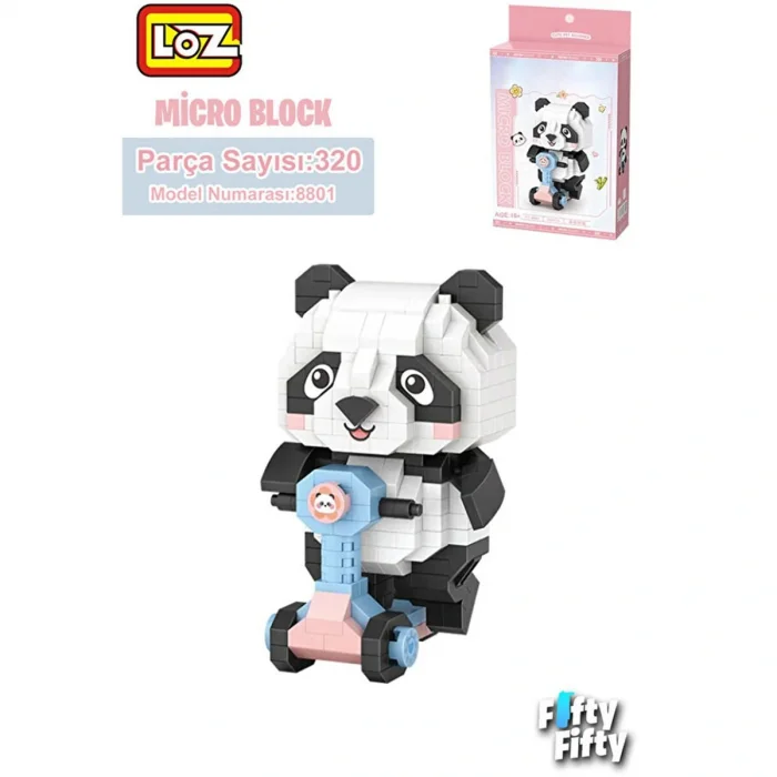 Lz8801 Panda Scooter Block Oyuncak 320 Parça