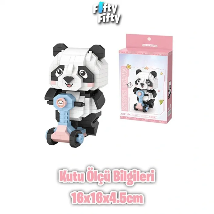 Lz8801 Panda Scooter Block Oyuncak 320 Parça