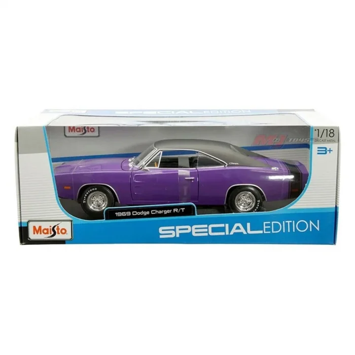 Maıs 31387 1969 Dodge Charger Rt 1: 18  Model Araba -necotoys