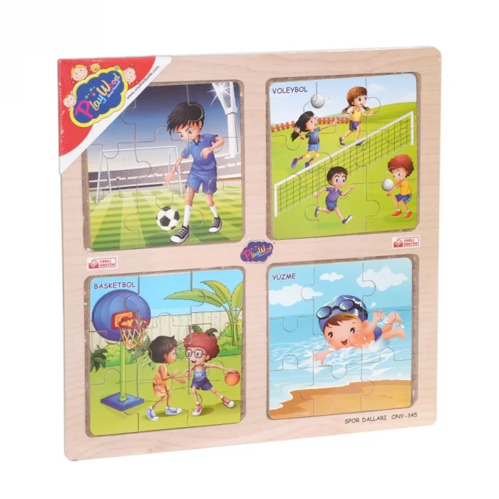 Ony-343/344/345/346 Ahşap Eğitici 4lü Puzzle -onyıl
