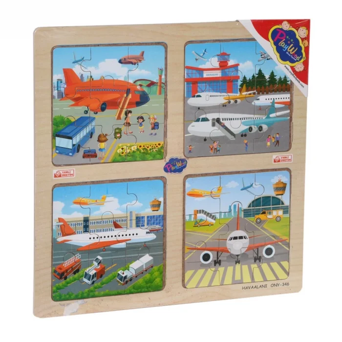Ony-343/344/345/346 Ahşap Eğitici 4lü Puzzle -onyıl