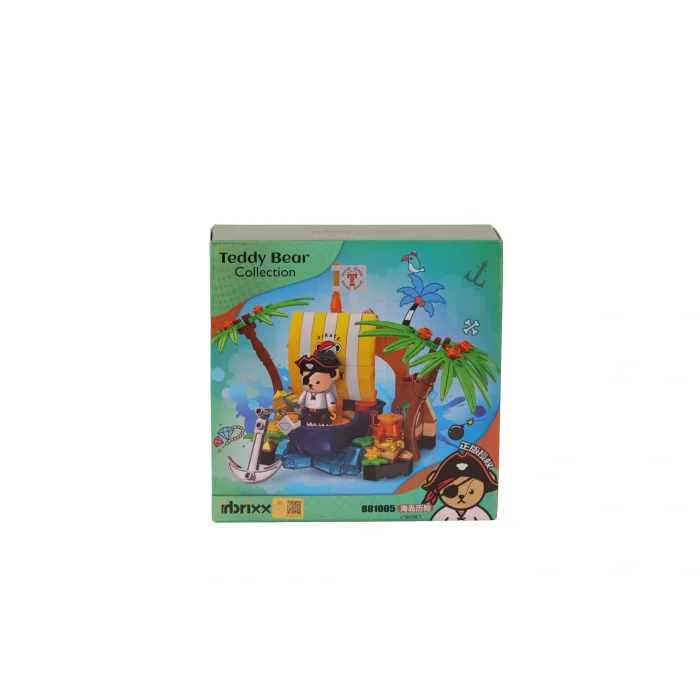 P881005 Panlos Teddy Ayı Koleksiyonu Korsan 190 Parça Block Oyuncak