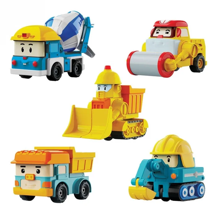 Polı Mrt-761 Robocar Poli Mini İnşaat Araçları 5li Set