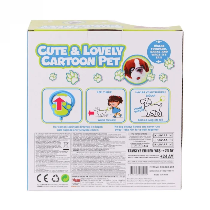 Pr66308-25t Tasmalı Yürüyen Peluş Fransız Köpeği