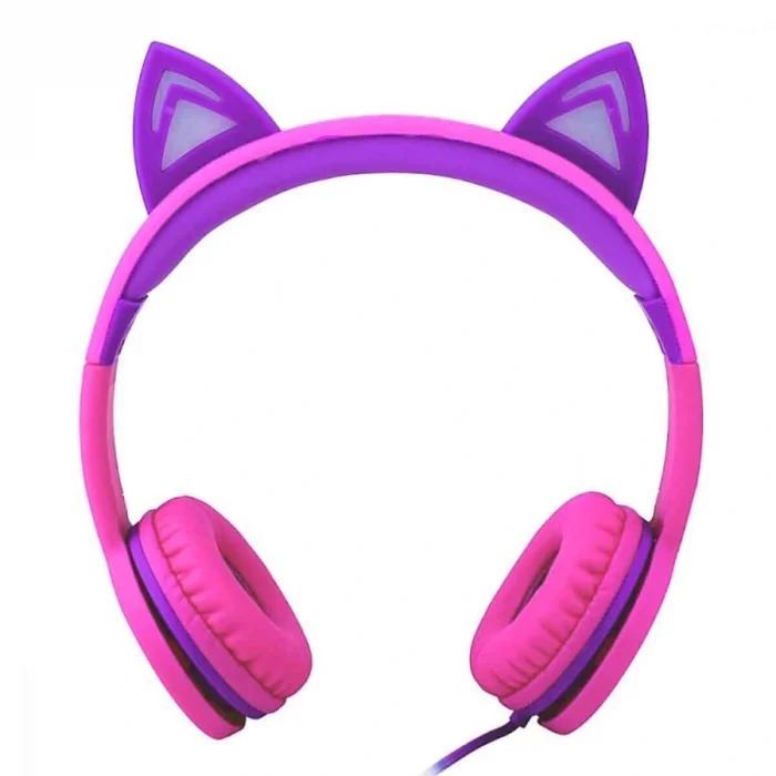 S00091067 -sun-gle-ech-kulaklık Kablolu Kedi Şkl.ışıklı Pembe-mor