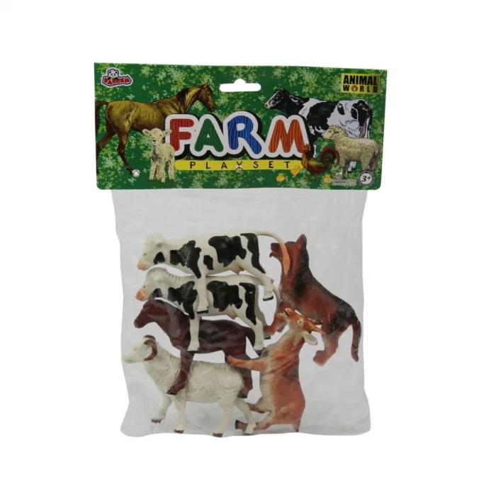 Sh-vardem 6 Parça 5 İnch  Çiftlik, Dinozor,vahşi Orman Ve Deniz Hayvanları Hayvan Seti