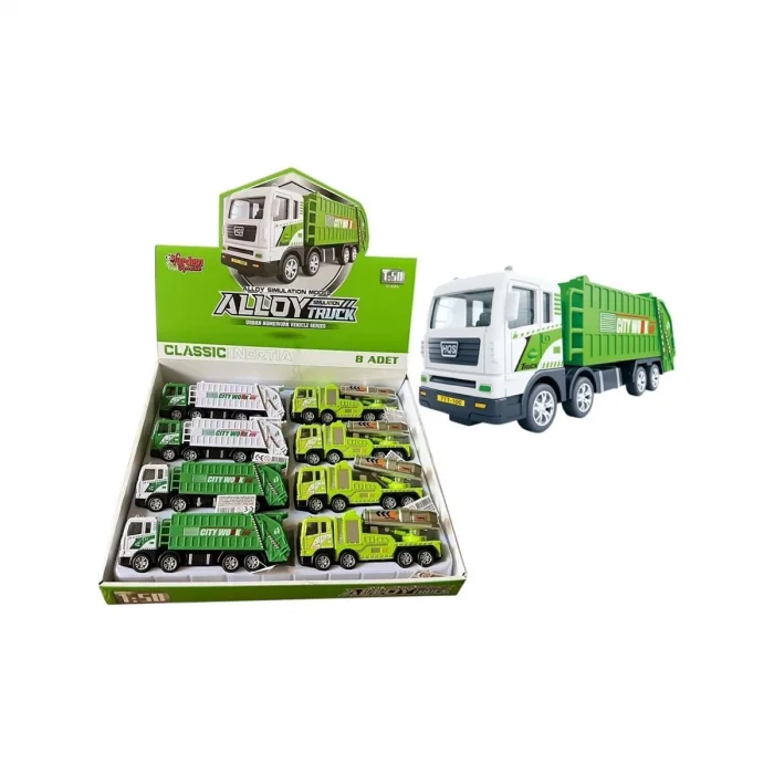 Yh-711-57a Sürtmeli Metal 1:50 Çöp Kamyonu