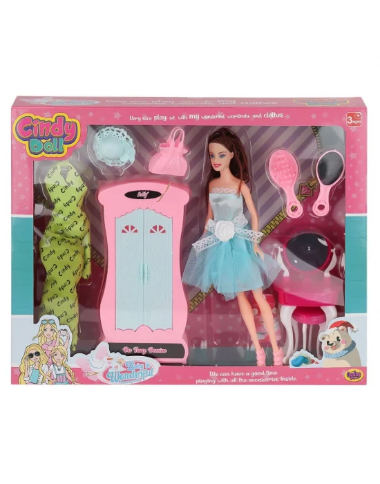 02453 Cindy Doll Dolaplı Makyaj Masalı Bebek -oydaş Oyuncak