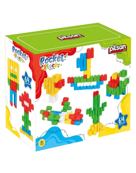 03 604 Rocket Bloklar 64 Parça -pilsan Oyuncak
