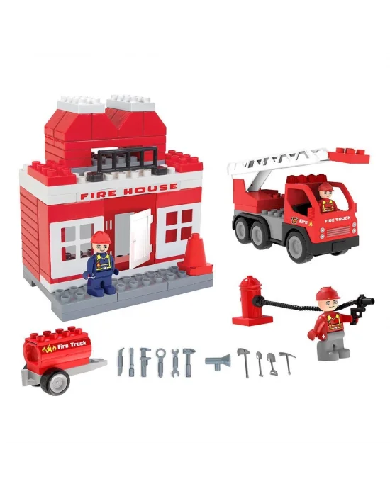 03 610 Double Blocks İtfaiye Seti -pilsan Oyuncak