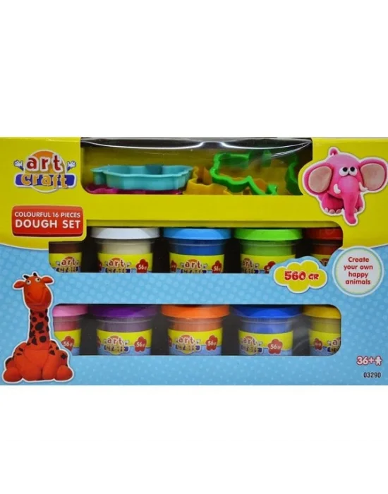 03290 Art Craft 16 Parça Hamur Seti-rengarenk / 560 Gr