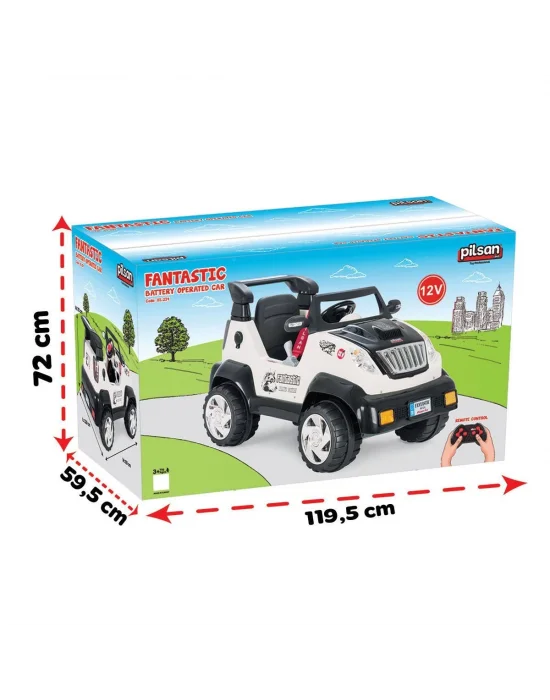 05 234 Fantastik 12v Uzaktan Kumandalı Akülü Araba Beyaz -pilsan
