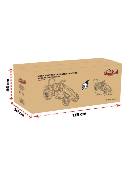 05 276  Pilsan Mega Traktör Akülü 12 Volt Kırmızı