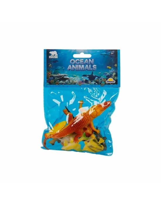 0704 Okyanus Hayvanları Poşetli Hayvan Oyun Seti