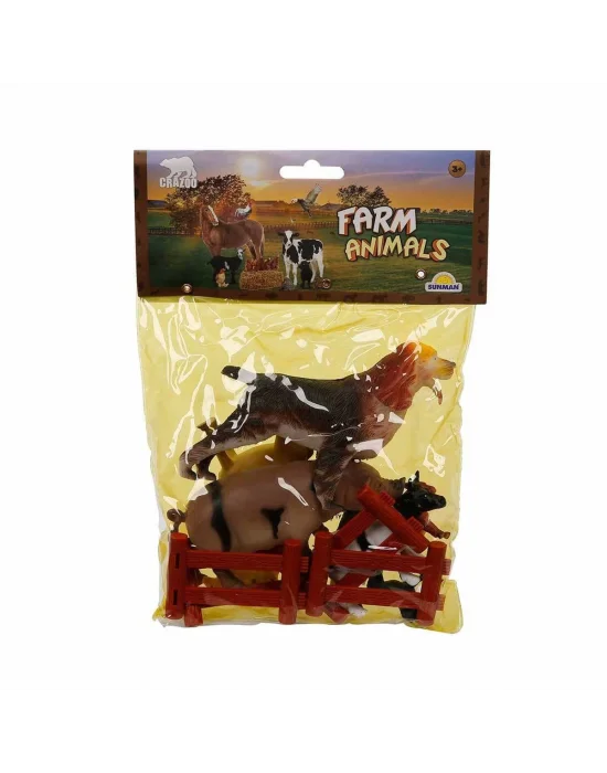 0708 Çiftlik Hayvanları Poşetli Hayvan Oyun Seti Orta Boy- Sunman