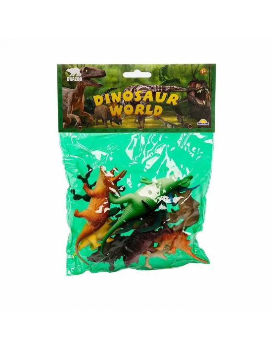 0710 Dinozorların Dünyası Poşetli Hayvan Oyun Seti Orta Boy