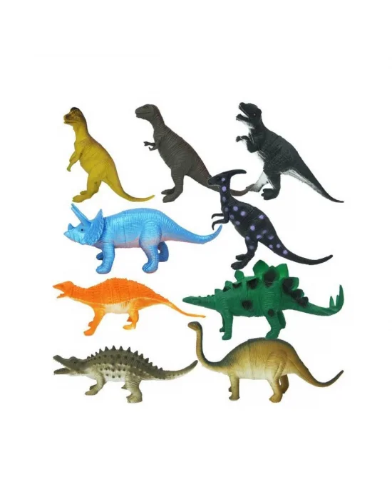 0714 Dinozorların Dünyası Poşetli 9lu Hayvan Oyun Seti -sunman