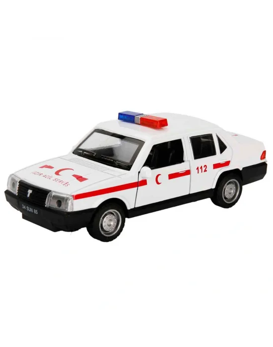 1:32 Sesli ve Işıklı Çek Bırak Araba 13 cm - Polis