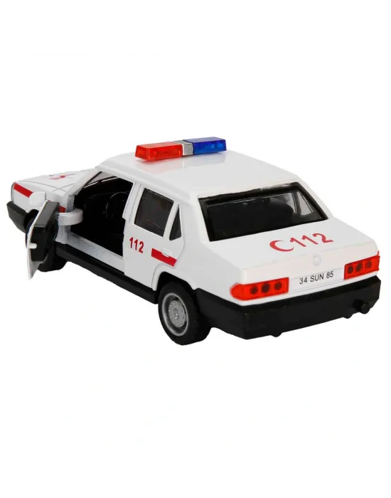 1:32 Sesli ve Işıklı Çek Bırak Araba 13 cm - Polis