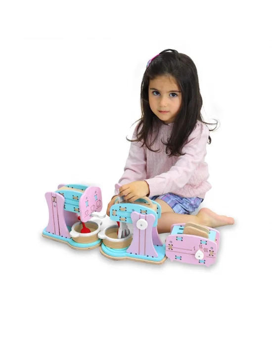 1007 Ahşap Mutfak Gereçleri Seti - Lulubere Oyuncak