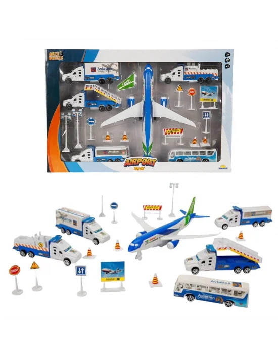 1012381 Sun Yfn Mxx Oyun Set Havaalanı Uçaklı Ses Işıklı Byk Mv