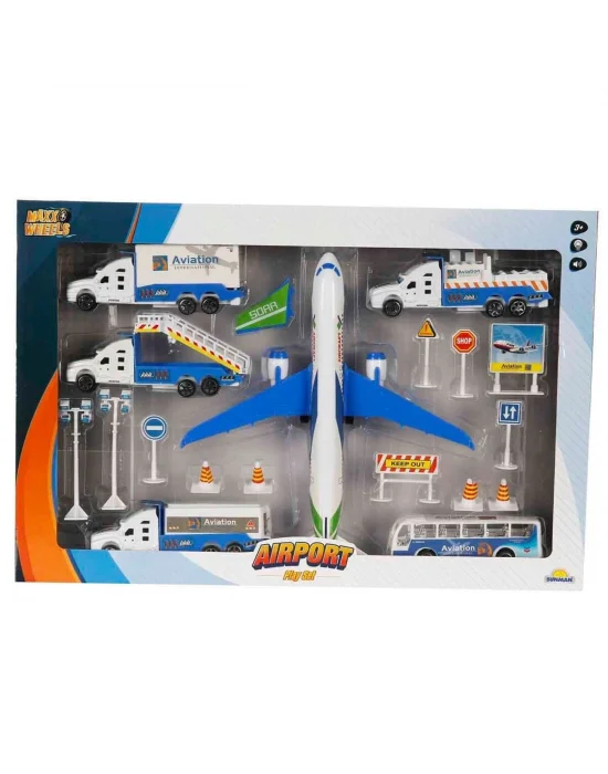 1012381 Sun Yfn Mxx Oyun Set Havaalanı Uçaklı Ses Işıklı Byk Mv