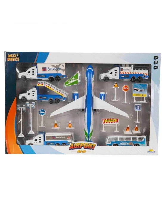 1012381 Sun Yfn Mxx Oyun Set Havaalanı Uçaklı Ses Işıklı Byk Mv