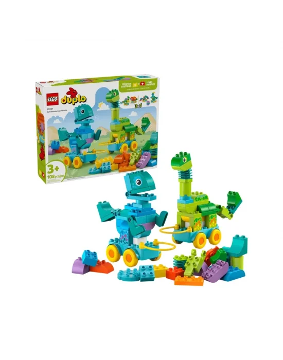 10451 Lego Duplo 3ü1 Arada Tekerlekli Dinozorlar 103 Parça +3 Yaş