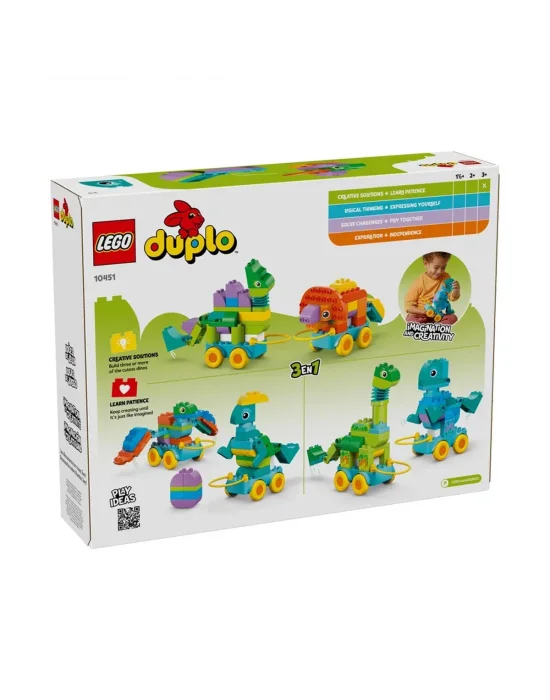 10451 Lego Duplo 3ü1 Arada Tekerlekli Dinozorlar 103 Parça +3 Yaş