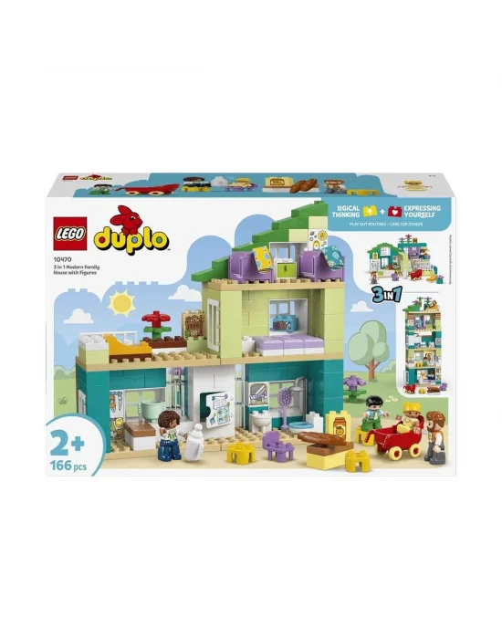 10470 Lego Duplo 3ü1 Arada Figürlü Modern Aile Evi 166 Parça +2 Yaş