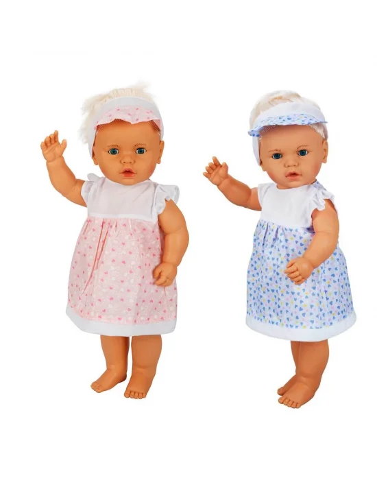 1060011 Lila Sesli Saçlı Et Bebek 60 Cm