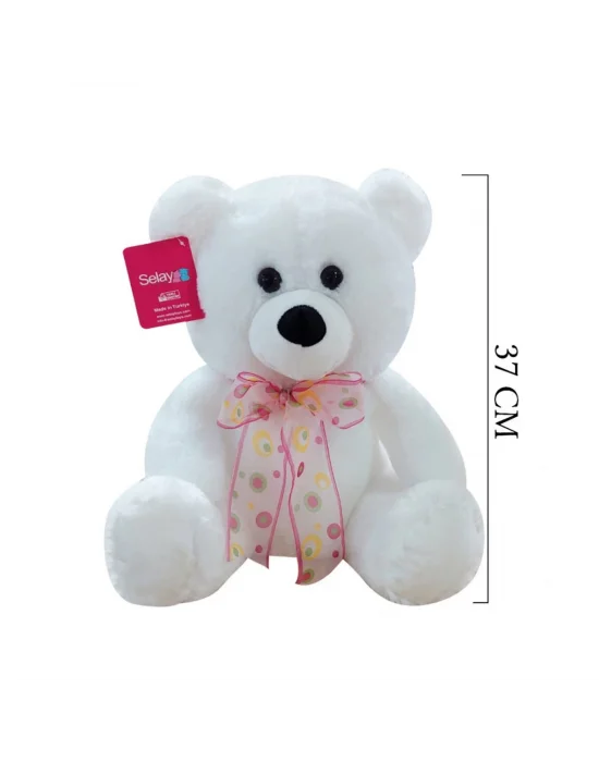 1178b Selay, Oturan Ayı 37 Cm Beyaz