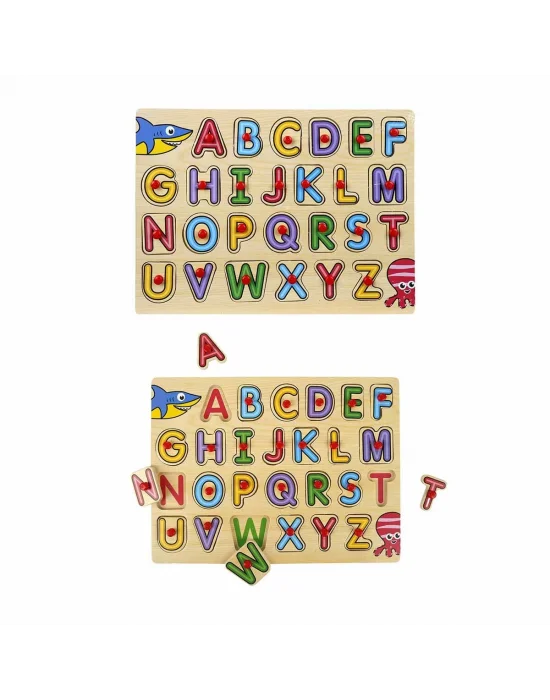 130443 Ahşap Raptiyeli Bultak Alfabe