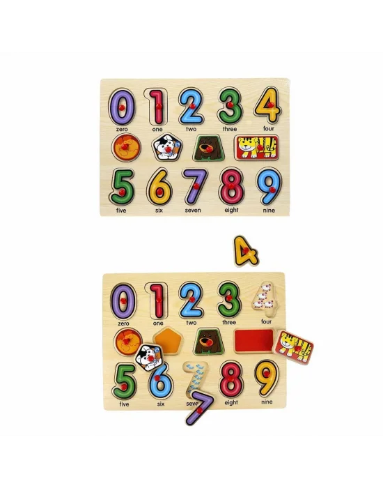 130444 Ahşap Raptiyeli Puzzle Saat