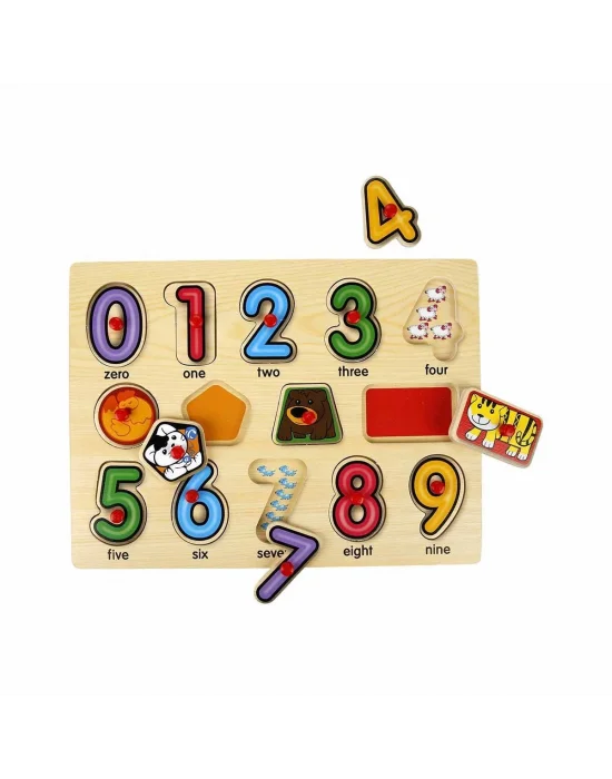 130444 Ahşap Raptiyeli Puzzle Saat