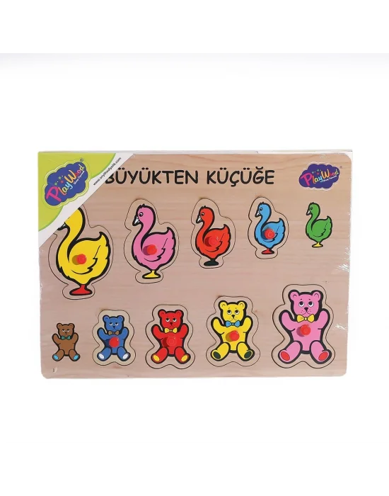 131-132 Ony Ahşap Tutmalı Puzzle Büyükten Küçüğe -onyıl