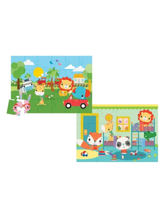13406 Ks Fisher-price Baby Puzzle - Railway & Bedtime / 12+24 Parça Puzzle / +4 Yaş