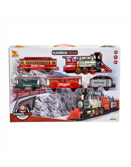 1553 Klasik Tren Seti Sesli Ve Işıklı 22 Parça
