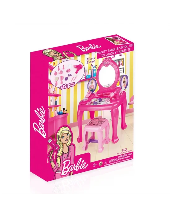 1609 Barbie Ayaklı Makyaj Masası Ve Sandalye Seti - Dolu