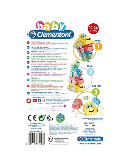 17111 Baby Clementoni - Renkli Araçlar 6-36 Ay