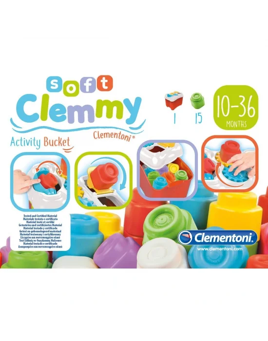17171 Soft Clemmy - Yumuşak Blok Bultak Kovası - 15 Parça 6-36 Ay